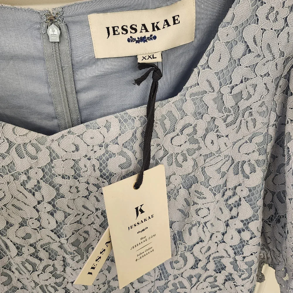 Jessakae Sweetie Dress Light Blue Lace Dress Womens XXL - Picture 5 of 11